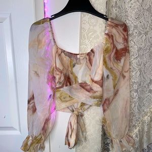 Puffy Sleeve Crop Top